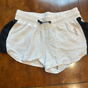 Koral XS athletic shorts with pockets white with black mesh side panel